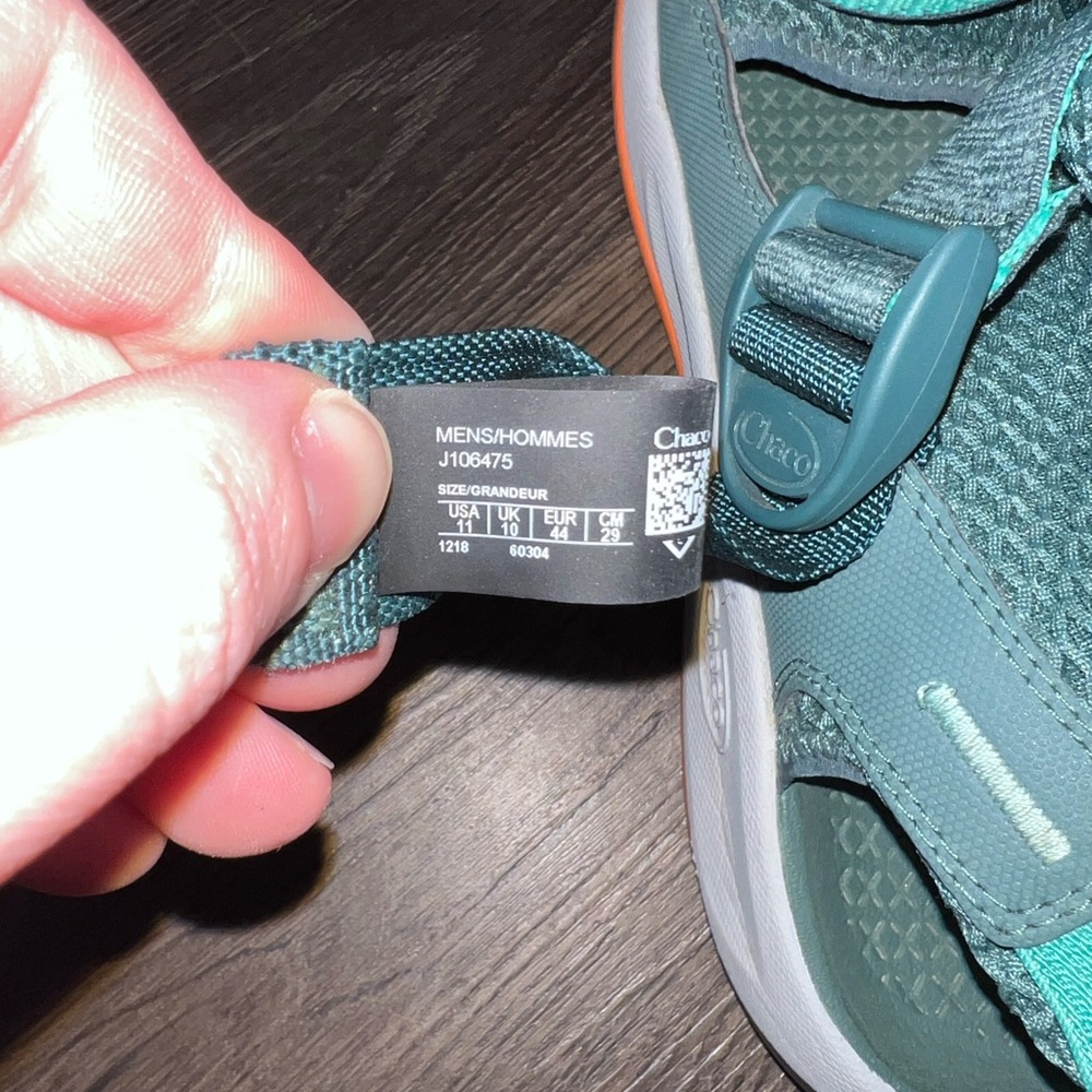 Chaco Teal and Orange Sport Sandals - Picture 7 of 8